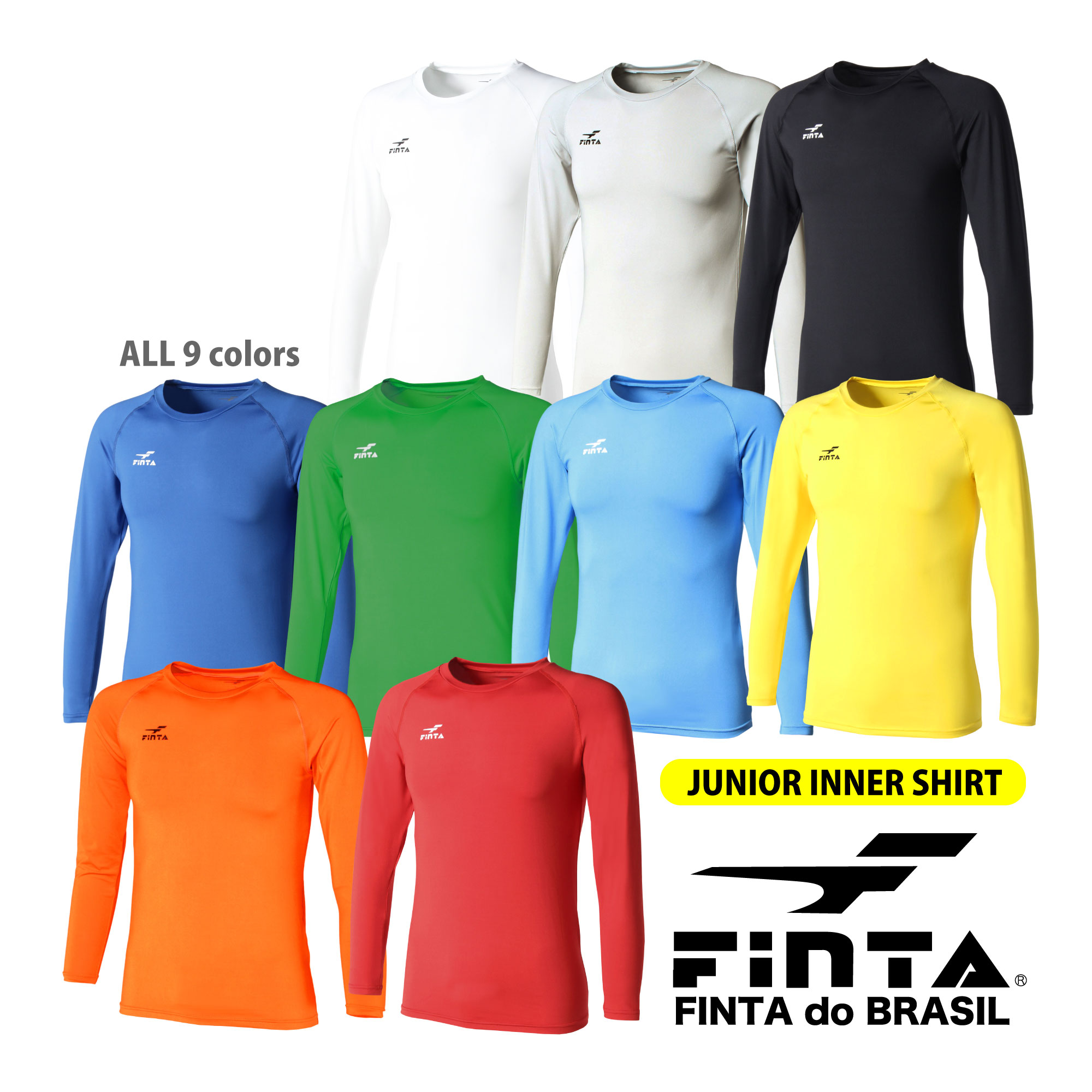  fins ta long sleeve Junior Jr undershirt cool neck stretch FINTA FT5998 soccer futsal running fitness 