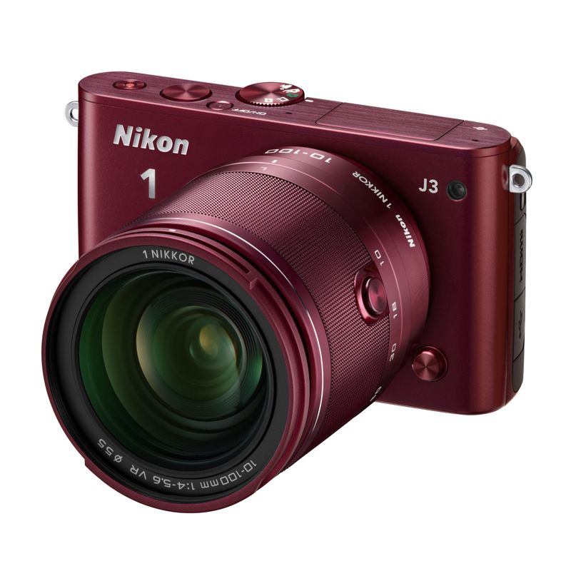 ニコン ニコンワン Nikon 1 J3 小型10倍ズームキット（レッド） ミラー