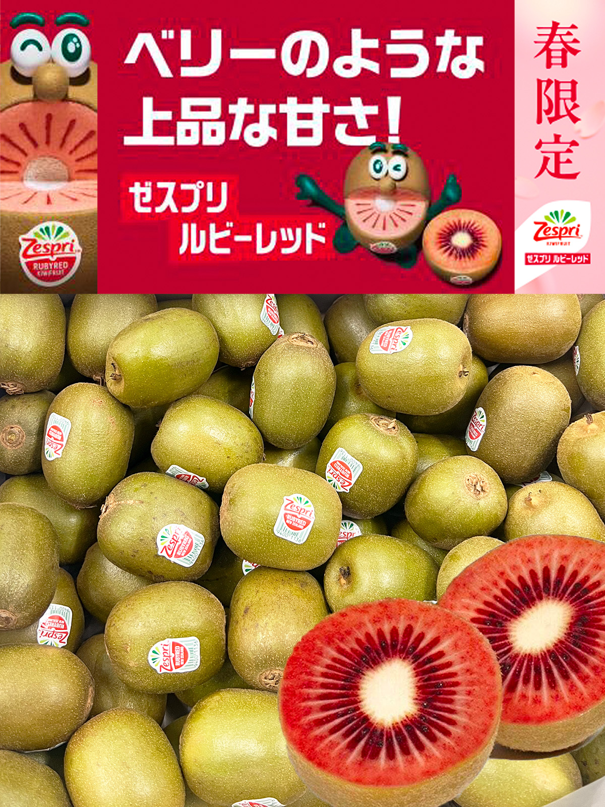<zespli> ruby red kiwi fruit approximately 2kg 20~30 sphere rom and rear (before and after) New Zealand production red kiwi fruit valuable goods kind elegant .. carefuly selected fruit . unusual . Mother's Day spring limitation < safe domestic inspection goods >