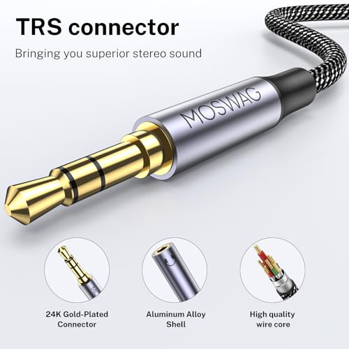 MOSWAG 3.5mm аудио разделение кабель 3 высшее /TRS слуховай аппарат ответвление код 2 разделение кабель 3.5mm наушники удлинение кабель смартфон / планшет /MP3//CD/MD. соответствует 