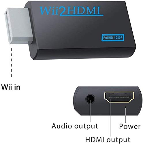 Wii hdmi конверсионный адаптор Wii to HDMI Adapter конвертер HDMI подключение .Wii.1080p. изменение мощность 3.5mm аудио (WIIHDMI корпус - черный )