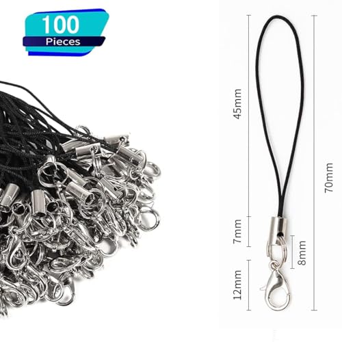 YINKE strap crab can hook attaching strap accessories parts one -ply ma LUKA n use USB memory hand making DIY metal fittings 100 pcs insertion . black 