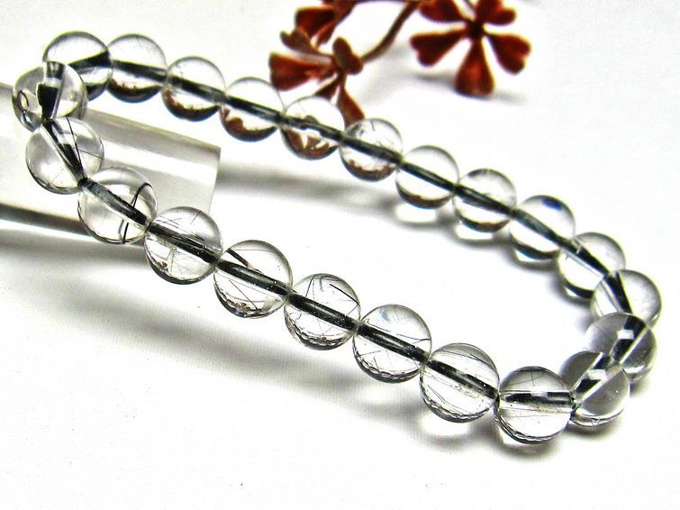 ブラックルチルクォーツ ブレスレット 8mm [H131-103] 1枚目