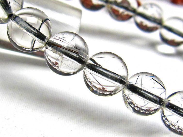 ブラックルチルクォーツ ブレスレット 8mm [H131-103] 2枚目