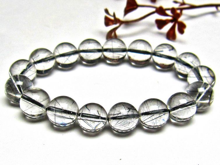 ブラックルチルクォーツ ブレスレット 11mm [H131-122] 1枚目