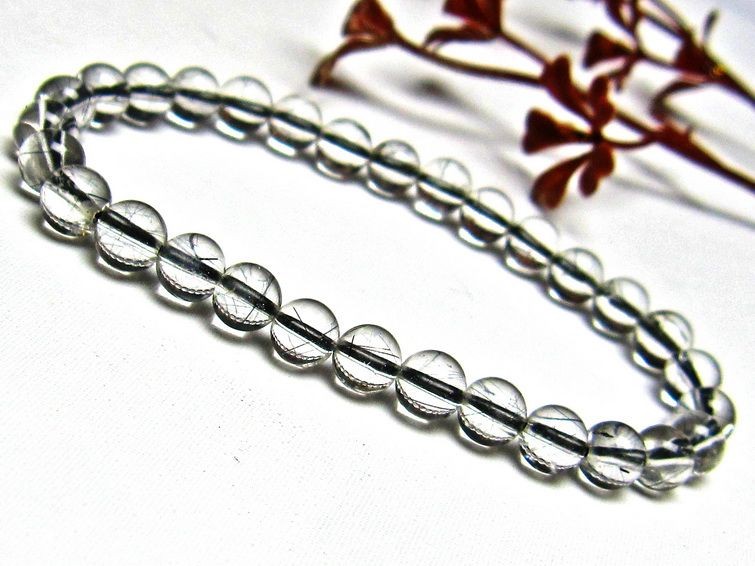 ブラックルチルクォーツ ブレスレット 6mm [H131-12] 1枚目