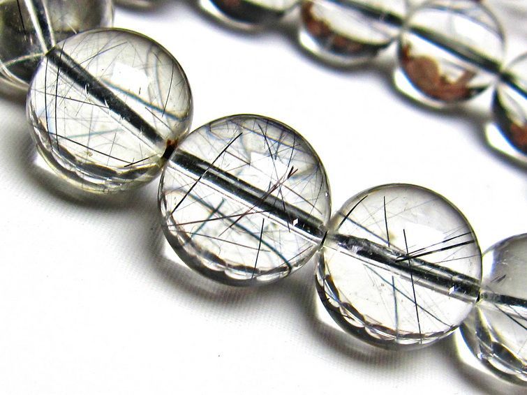 ブラックルチルクォーツ ブレスレット 15mm [H131-144] 2枚目