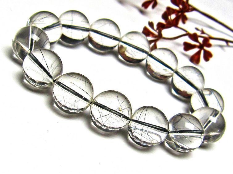 ブラックルチルクォーツ ブレスレット 16mm [H131-145] 1枚目