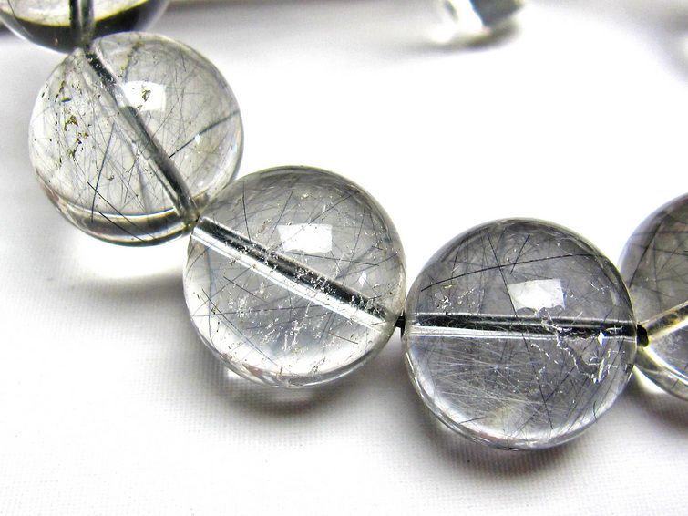 ブラックルチルクォーツ ブレスレット 17mm [H131-147] 2枚目