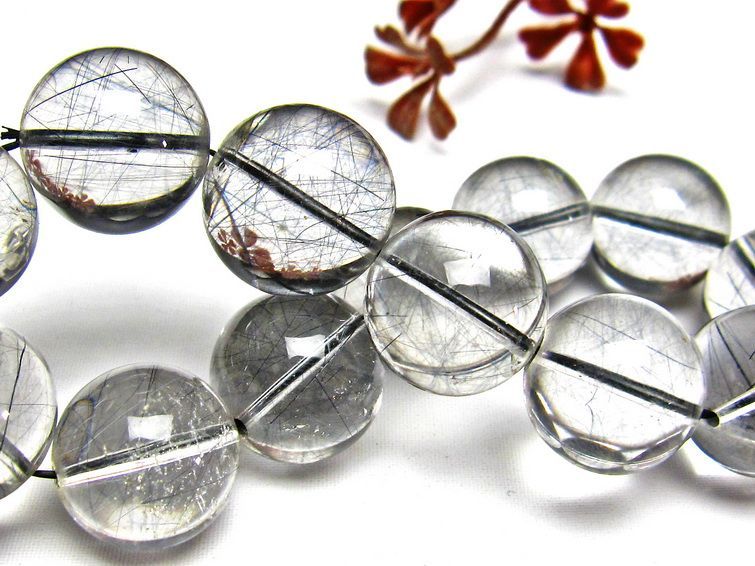 ブラックルチルクォーツ ブレスレット 17mm [H131-147] 3枚目