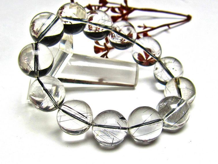 ブラックルチルクォーツ ブレスレット 17mm [H131-149] 1枚目