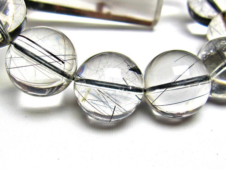 ブラックルチルクォーツ ブレスレット 17mm [H131-149] 2枚目