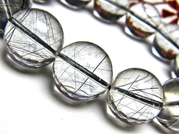 ブラックルチルクォーツ ブレスレット 17mm [H131-150] 2枚目