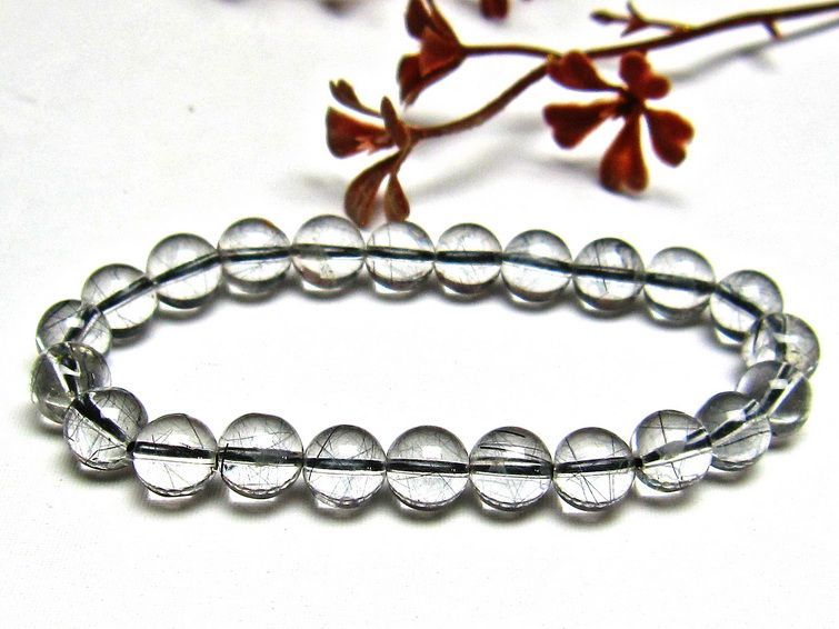 ブラックルチルクォーツ ブレスレット 7mm [H131-24] 1枚目