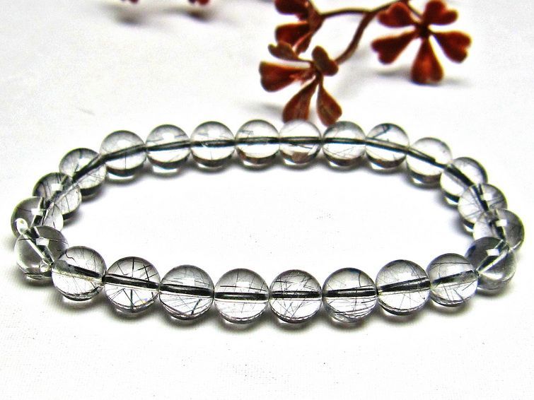 ブラックルチルクォーツ ブレスレット 8mm [H131-28] 1枚目