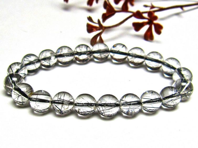 ブラックルチルクォーツ ブレスレット 9mm [H131-51] 1枚目