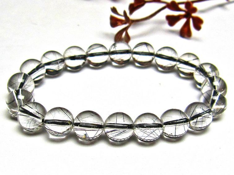 ブラックルチルクォーツ ブレスレット 9mm [H131-56] 1枚目