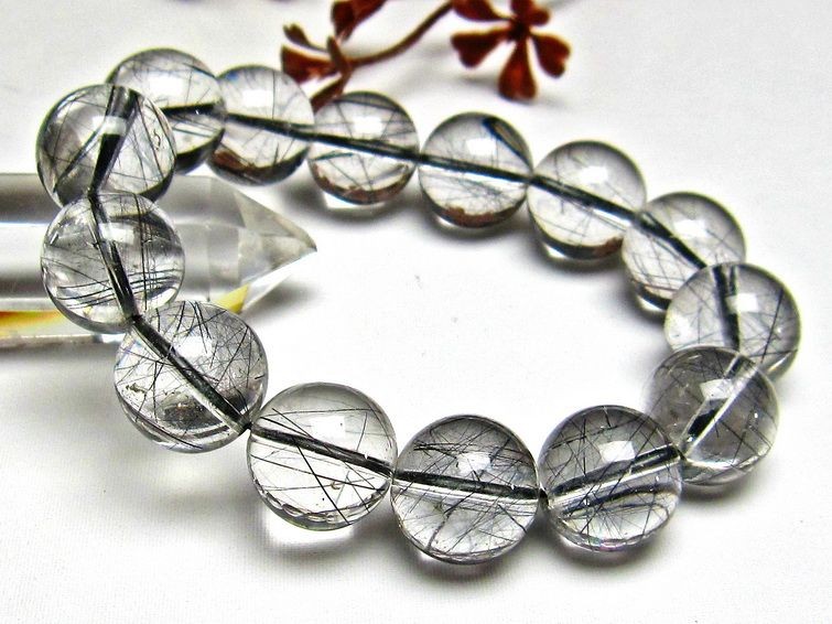 ブラックルチルクォーツ ブレスレット 15mm [H131-77] 1枚目