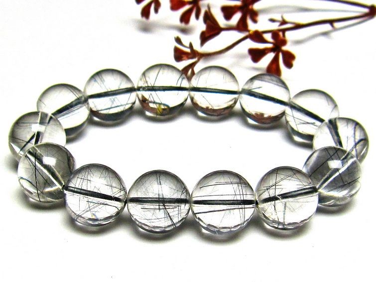 ブラックルチルクォーツ ブレスレット 16mm [H131-78] 1枚目