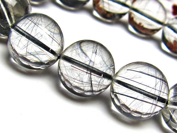 ブラックルチルクォーツ ブレスレット 16mm [H131-78]