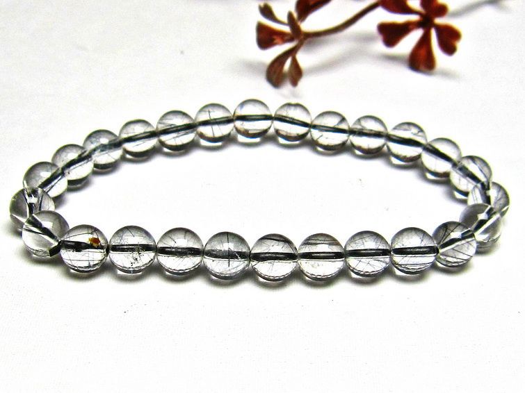 ブラックルチルクォーツ ブレスレット 7mm [H131-87] 1枚目