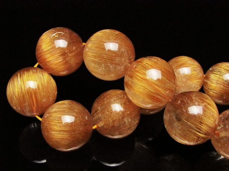 ファイナルグレード金針ルチル水晶 ブレスレット 18mm [K1-1393]