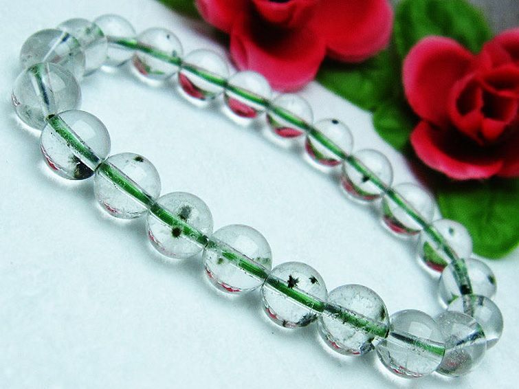 ホランダイト入り 水晶 ブレスレット 8mm [K1-2261] 1枚目