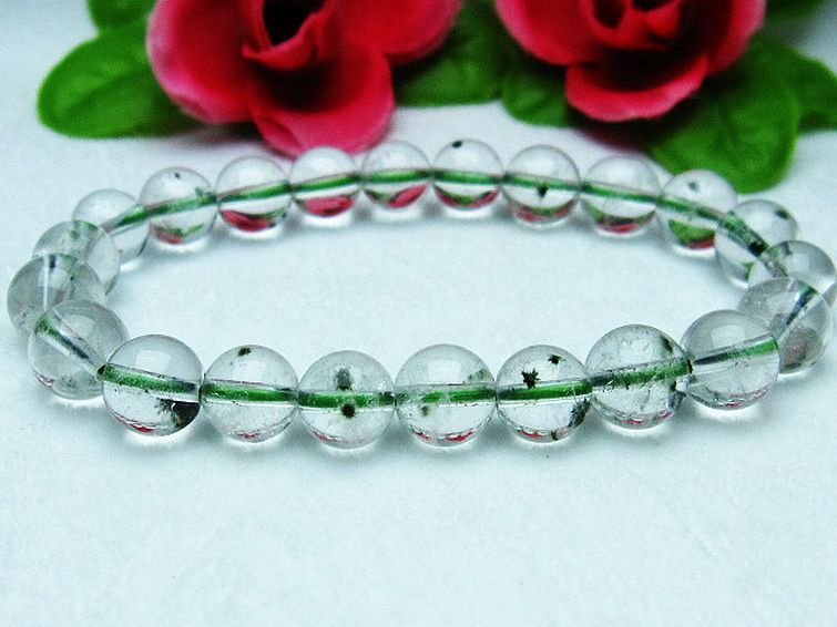 ホランダイト入り 水晶 ブレスレット 8mm [K1-2261] 2枚目