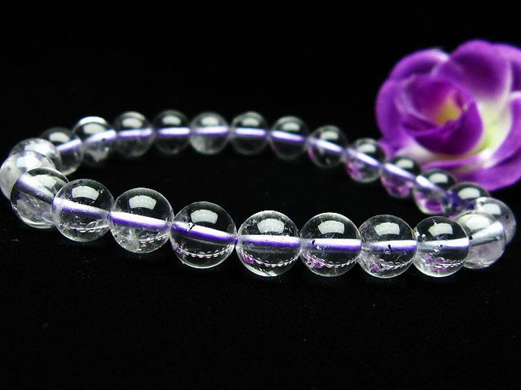 ブルー ストロベリークォーツ水晶 ブレスレット 8mm [K1-2357] 2枚目