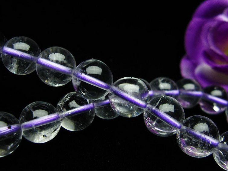 ブルー ストロベリークォーツ水晶 ブレスレット 8mm [K1-2357] 3枚目