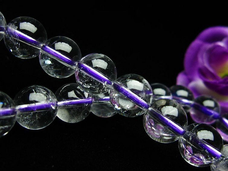 ブルー ストロベリークォーツ水晶 ブレスレット 8mm [K1-2360] 3枚目