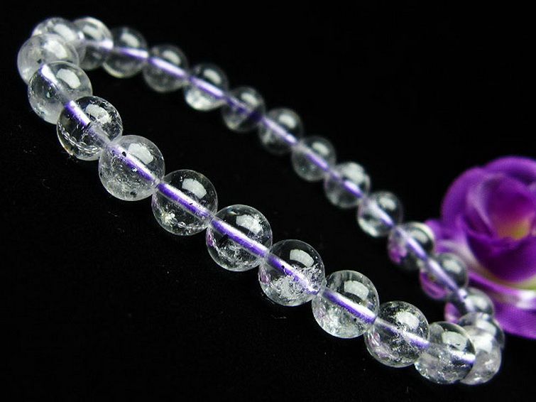 ブルー ストロベリークォーツ水晶 ブレスレット 7mm [K1-2362] 1枚目