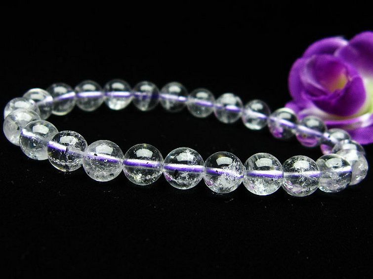 ブルー ストロベリークォーツ水晶 ブレスレット 7mm [K1-2362] 2枚目