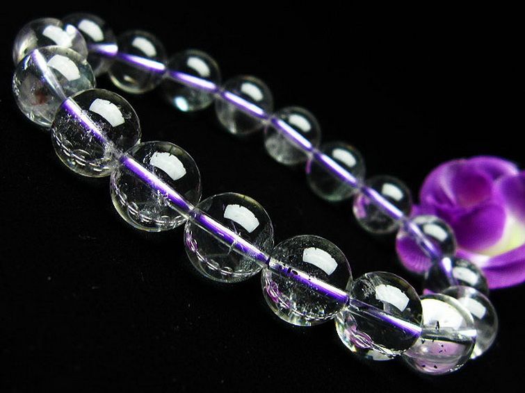 ブルー ストロベリークォーツ水晶 ブレスレット 11mm [K1-2370] 1枚目