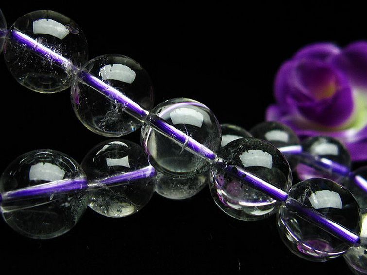 ブルー ストロベリークォーツ水晶 ブレスレット 11mm [K1-2370] 3枚目