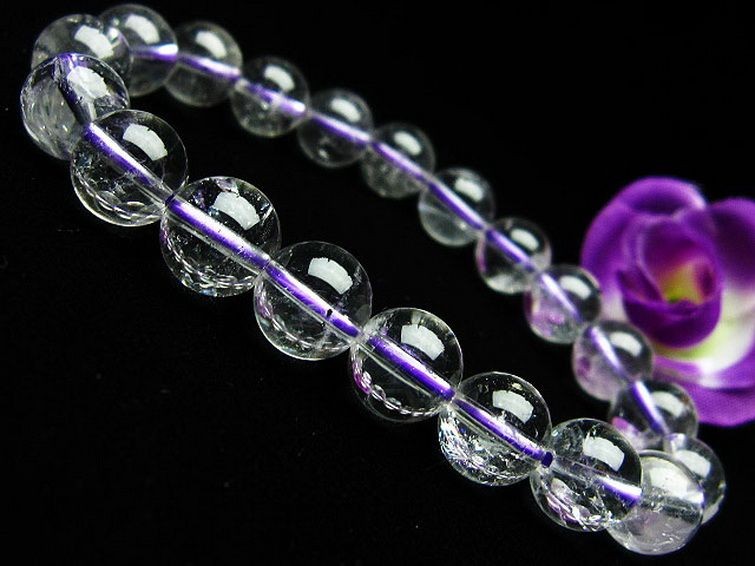 ブルー ストロベリークォーツ水晶 ブレスレット 10mm [K1-2374] 1枚目