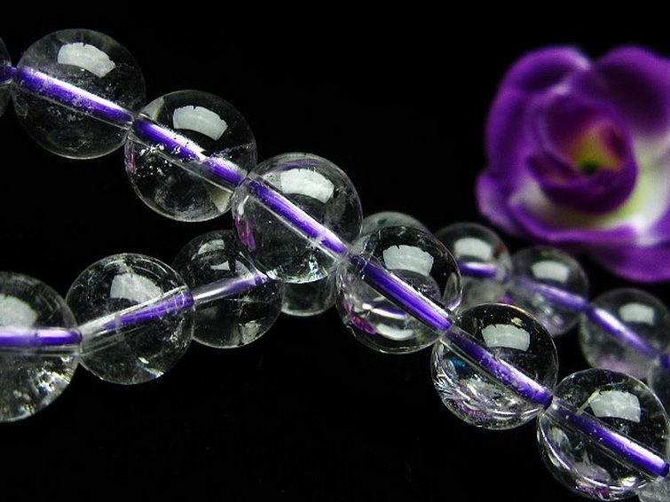 ブルー ストロベリークォーツ水晶 ブレスレット 10mm [K1-2374] 3枚目