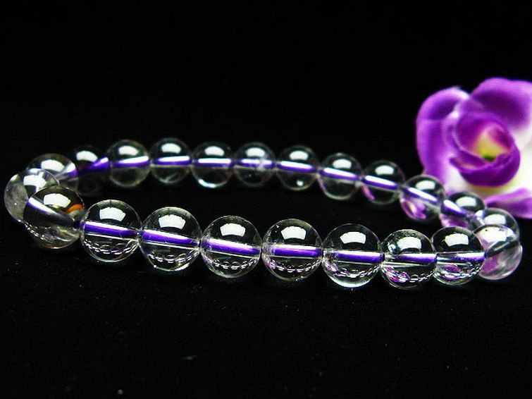 ブルー ストロベリークォーツ水晶 ブレスレット 9mm [K1-2377] 2枚目