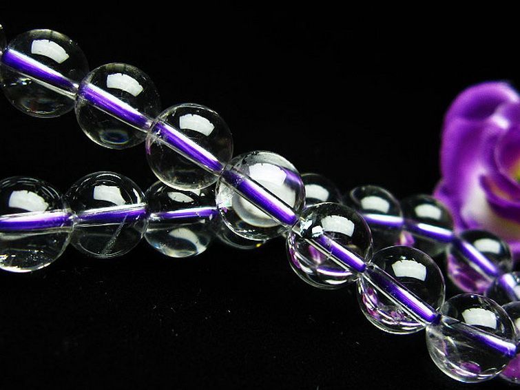 ブルー ストロベリークォーツ水晶 ブレスレット 9mm [K1-2377] 3枚目