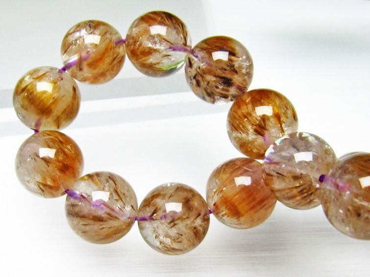 カコクセナイト インクォーツ ブレスレット 12mm [L48-313] 1枚目