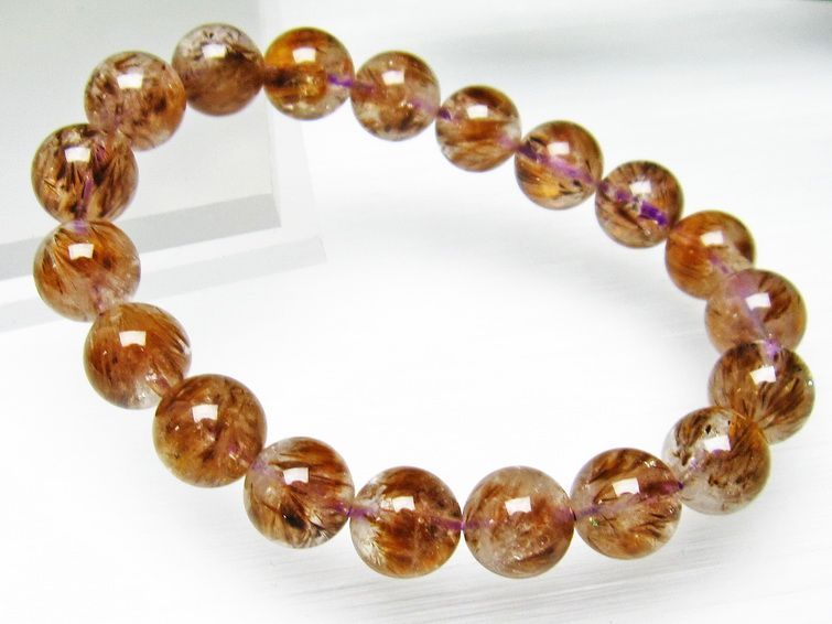 カコクセナイト インクォーツ ブレスレット 10mm [L48-319]