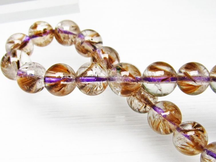 カコクセナイト インクォーツ ブレスレット 8mm [L48-334] 1枚目