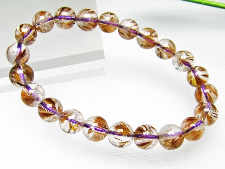 カコクセナイト インクォーツ ブレスレット 8mm [L48-334] 3枚目