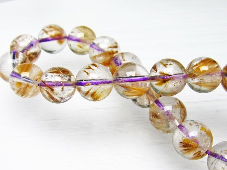 カコクセナイト インクォーツ ブレスレット 10mm [L48-367] 1枚目