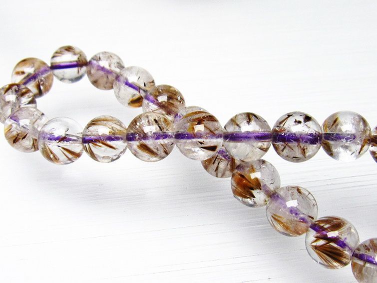 カコクセナイト インクォーツ ブレスレット 8mm [L48-379] 1枚目