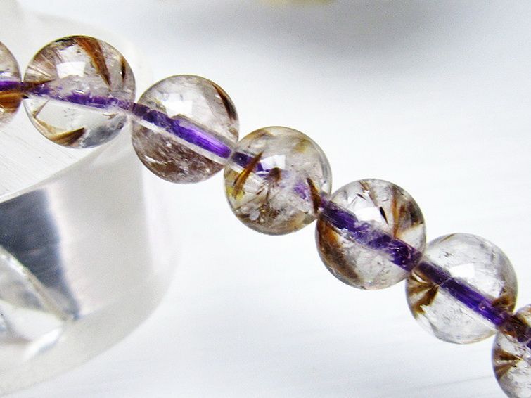 カコクセナイト インクォーツ ブレスレット 8mm [L48-379] 2枚目