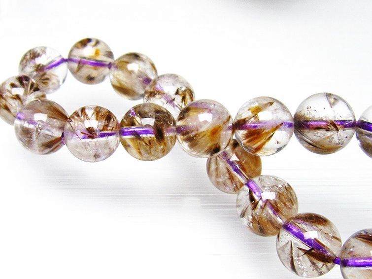 カコクセナイト インクォーツ ブレスレット 10mm [L48-387] 1枚目