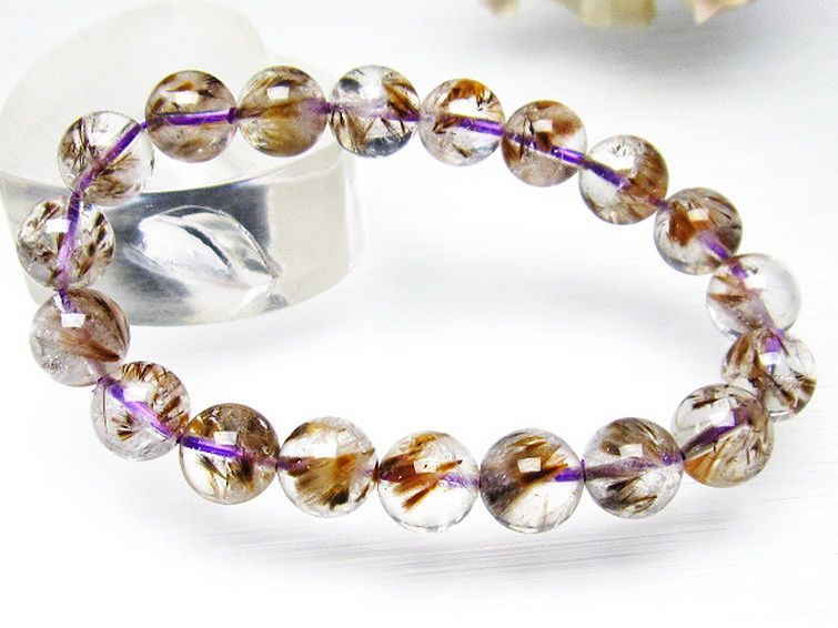 カコクセナイト インクォーツ ブレスレット 10mm [L48-387] 3枚目