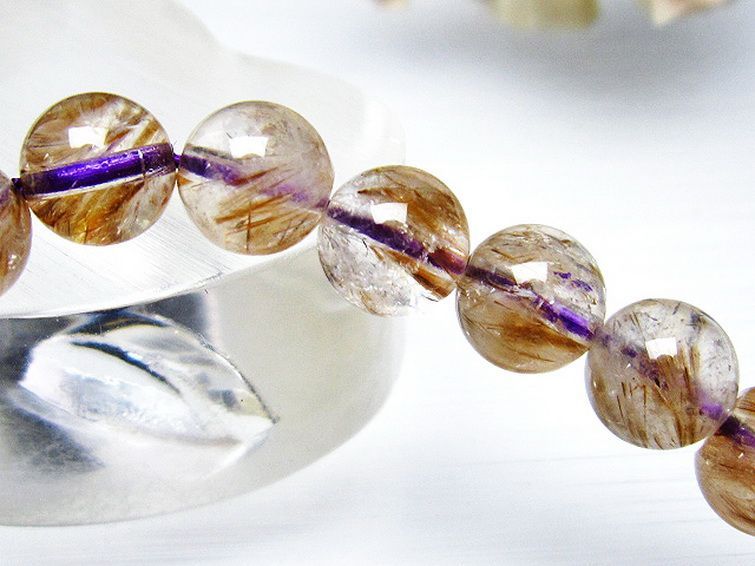 カコクセナイト インクォーツ ブレスレット 9mm [L48-397] 2枚目