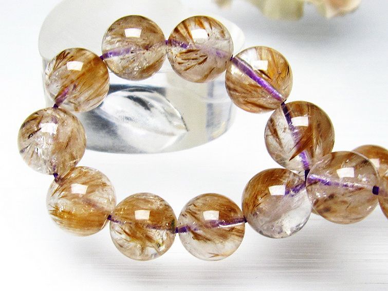 カコクセナイト インクォーツ ブレスレット 12mm [L48-406] 1枚目